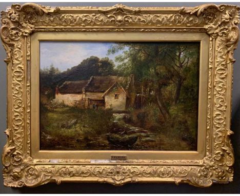 Follower of Frederick Richard Lee, RA (British, 1798-1879)A Watermill in a woodland landscape oil on canvas 34 x 50cmProvenan
