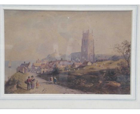 A watercolour of St Ives bridge by J A Temple, dated 1921, 21 x 31cm and another watercolour coastal view, signed R P Noble, 