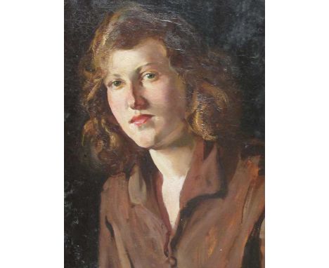 British School, 20th century Portrait of a young womanoil on canvas51 x 42cm