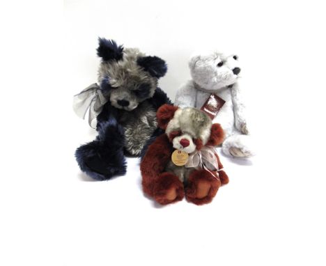 THREE CHARLIE BEARS COLLECTOR'S TEDDY BEARS  comprising 'Darling', 47cm high; 'Duncan', 50cm high; and 'Ruby', 29cm high, eac