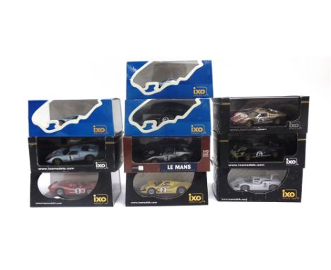 TEN 1/43 SCALE IXO DIECAST MODEL LE MANS RACING CARS  mainly Ford GT40, Ford Mk II and Ford Mk IV variants, each mint or near