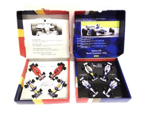 TWO 1/43 SCALE ONYX DIECAST MODEL FORMULA 1 FOUR-CAR SETS  comprising a Mansell World Champion 1992 set, limited edition 362/