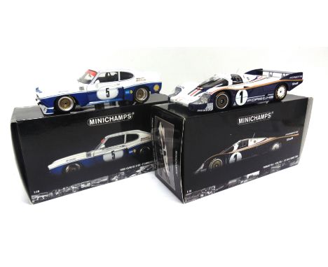 TWO 1/18 SCALE MINICHAMPS DIECAST MODEL RACING CARS  comprising a Porsche 956L, 1st Le Mans 1982, Ickx / Bell, near mint, box