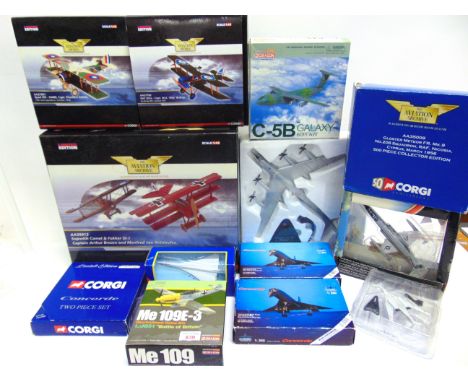 THIRTEEN ASSORTED SCALE DIECAST MODEL AIRCRAFT in various scales, by Corgi Aviation Archive (3); Dragon Wings (1); Schabak (2