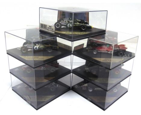 SEVEN 1/43 SCALE QUARTZO DIECAST MODEL LOTUS FORMULA 1 RACING CARS  each mint or near mint and boxed. 
