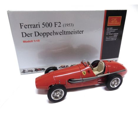 A 1/18 SCALE CMC NO.M-056, 1953 FERRARI 500 F2  Der Doppelweltmeister, red, mint, boxed. 