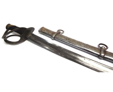 AN 1860 MODEL LIGHT CAVALRY SABRE  the 90.5cm curved blade indistinctly marked at the ricasso ('Hor... / Pi...'), the brass h