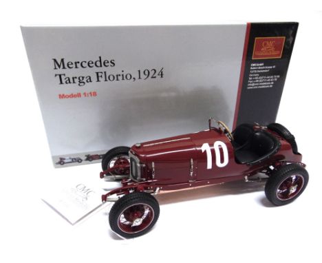 A 1/18 SCALE CMC NO.M-048, 1924 MERCEDES-BENZ TARGA FLORIO  maroon, mint, boxed. 