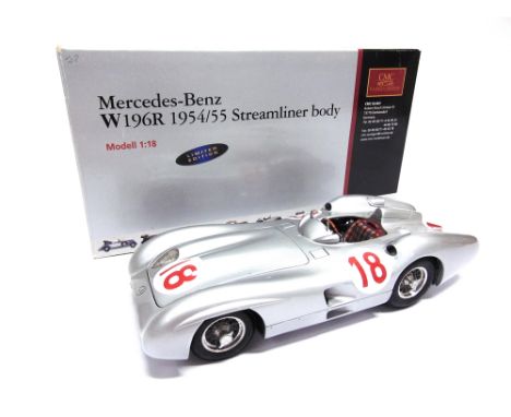 A 1/18 SCALE CMC NO.M-049, 1954-55 MERCEDES-BENZ W196R  silver, mint, boxed. 