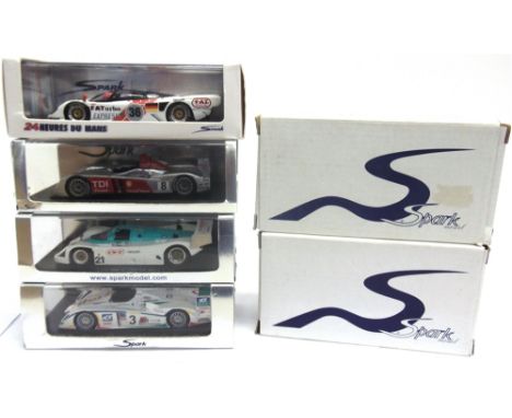 SIX 1/43 SCALE SPARK RESIN MODEL LE MANS RACING CARS  each mint or near mint and boxed. 