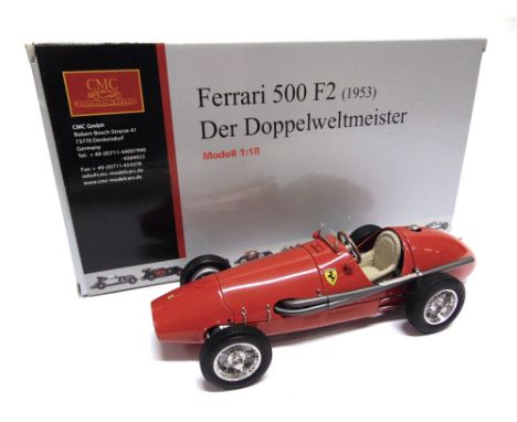 A 1/18 SCALE CMC NO.M-056, 1953 FERRARI 500 F2  Der Doppelweltmeister, red, mint, boxed. 