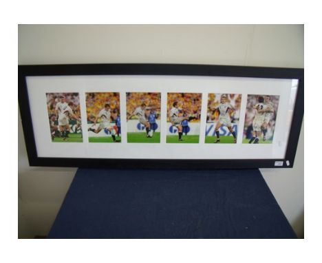 Framed montage photographic prints of Johnny Wilkinson 