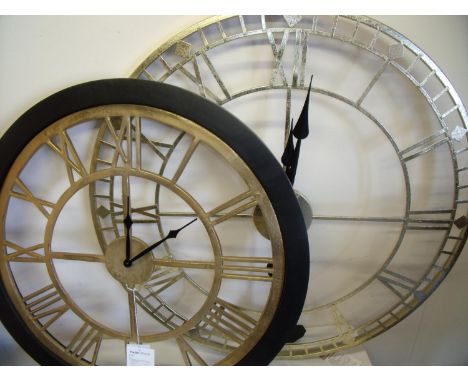 Large modern ex-shop display wall clock and another similar (2) 