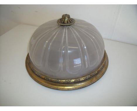Quality circular frosted cut glass centre light fitting (diameter 35cm) 