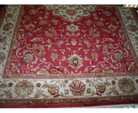 Red ground keshan carpet (280cm x 200cm) 