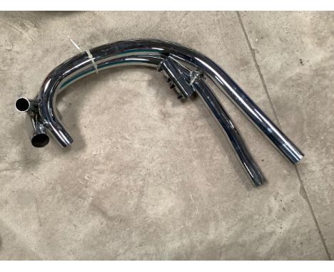 BSA new old stock twin exhaust downpipes and balance pipe for a 500 or 650.