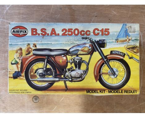 A boxed Airfix BSA 250cc C15 model kit.