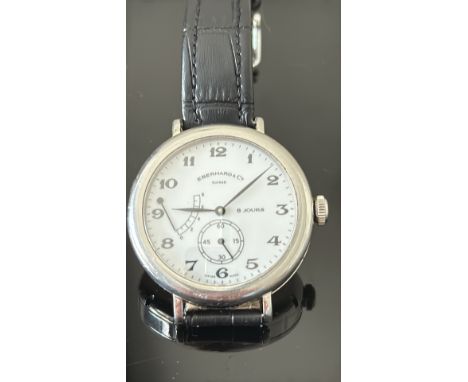 Eberhard & Co - A Days 8 Jours power reserve stainless steel gentleman's wristwatch. All round very good condition Ref 3 ATM 