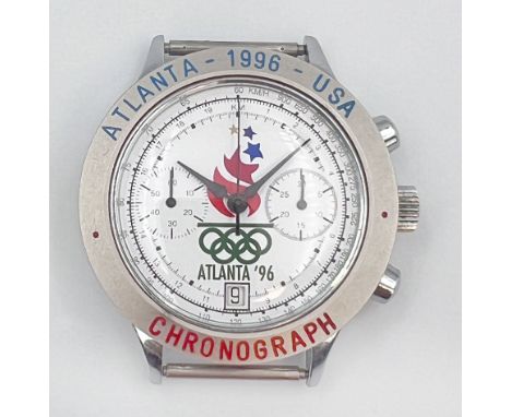 POLJOT Herrenarmbanduhr. Chronograph. Olympia Atlanta 1996. Russland.Circa 39 mm Gehäusedurchmesser ohne Krone. Handaufzug. M