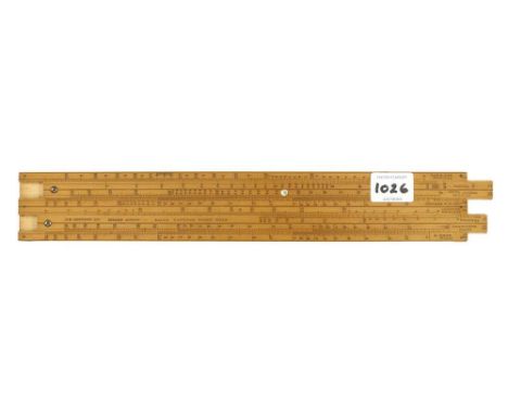 A rare boxwood double slide HALL'S Nautical Slide Rule 13" x 2" by J.H.STEWARD Strand London with Lat. Degrees, Azimuth, Mile