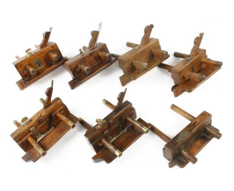 Four ploughs and three sash fillesters (one wedge missing) G+