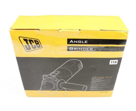 An unused JCB 4 1/2" angle grinder in orig carrying case 240v Pat tested G++