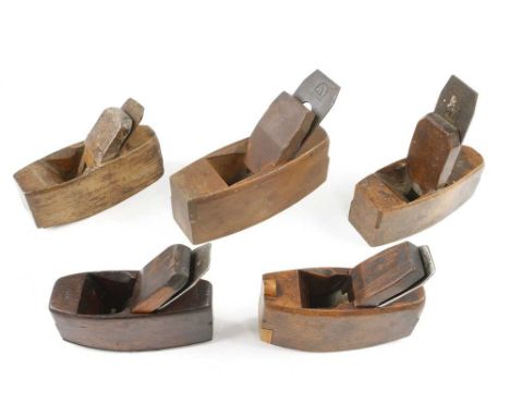 A toothing plane, two compass planes, shaft plane and a smoother G+