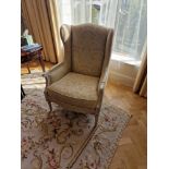 French Country Style High Back upholstered Wing Chair With French inspiration, the wing chair