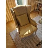 French Country Style High Back upholstered Wing Chair With French inspiration, the wing chair