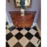 A George III neoclassical style mahogany and inlaid demi-lune commode by Francesco Molon, Italy. The