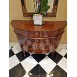 A George III neoclassical style mahogany and inlaid demi-lune commode by Francesco Molon, Italy. The
