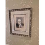 Winston Churchill framed and glazed portrait print ( Loc RM. 326)