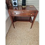 A pair George III style small mahogany and satinwood inlaid side table by Francesco Molon, Italy.