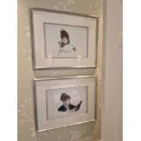 2 x Framed prints after drawing by Gustav Klimt (Austrian, 14 July 1862 / 6 February 1918) glazed