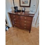 An Italian Francesco Molon Georgian style mahogany twin door cabinet with simulated drawer fronts.