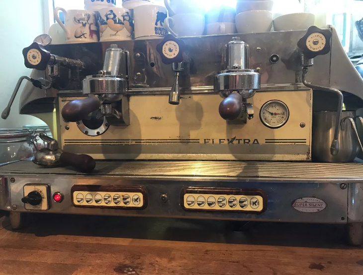 Elektra Barlume 2 group retro espresso coffee machine. Amazing coffee