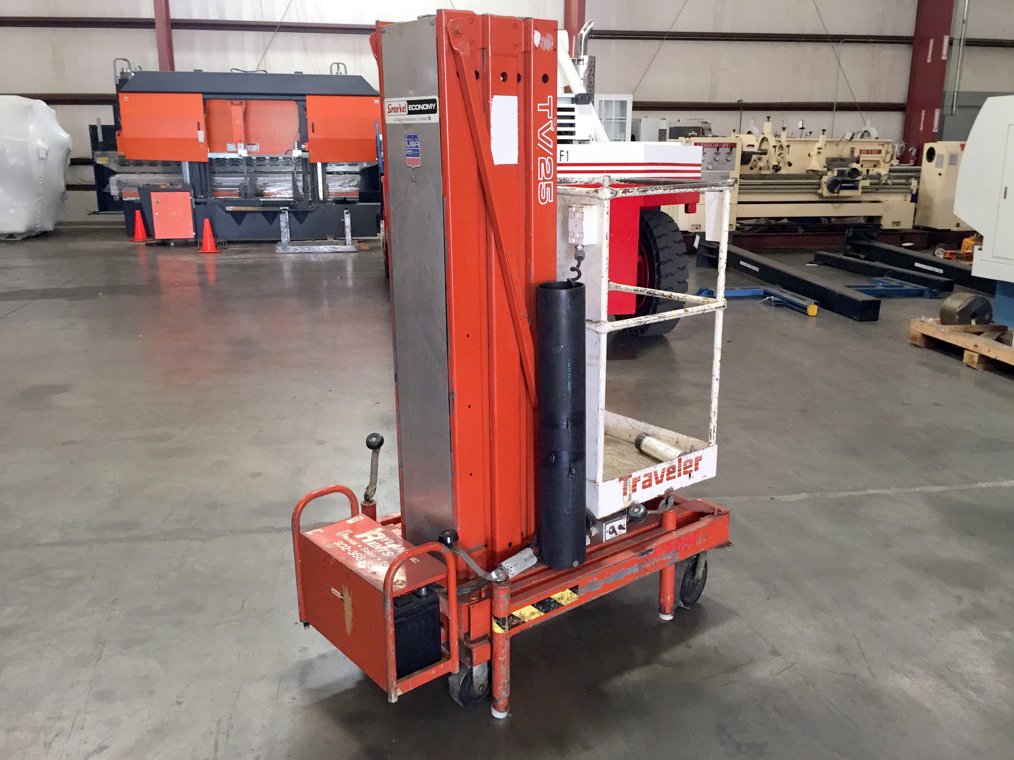 Snorkel Mdl. TV25DC Personnel Lift, 25' Maximum Lift Height, 300Lb