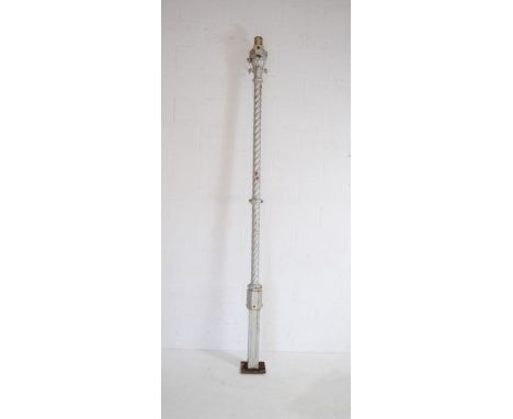 A Victorian painted cast iron lamp post - height 279cm 