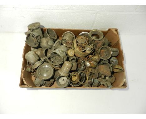 A quantity of metal carbide lamp parts including Lucas, Miller, Powell &amp; Hamner etc.