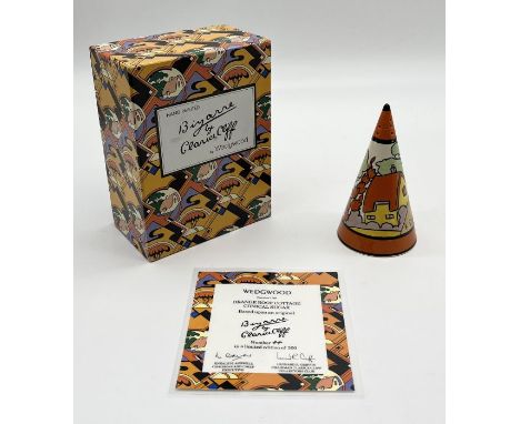 A Wedgwood Clarice Cliff sugar sifter boxed and with certificate - Orange Roof Cottage 44/500