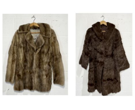 Two vintage silk lined ladies fur coats