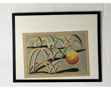 David Hockney (Born 1937) - 'A Bounce for Bradford' lithograph dated February 24th 1987, signed in the plate and framed - 36c