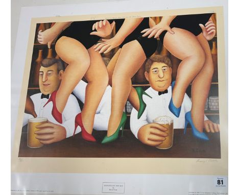Beryl Cook (1926-2008) 'Dancing On The Bar' signed limited edition print 820/850, unframed.