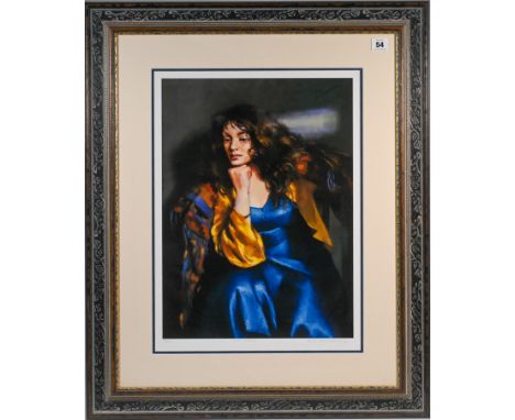 Robert Lenkiewicz (1941-2002) 'Karen Seated' signed limited edition print 135/475, with certificate of authenticity, 49cm x 3
