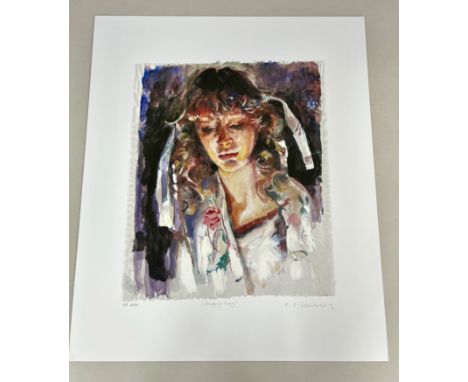 Robert Lenkiewicz (1941-2002) 'Study of Mary' signed limited edition print P/P 26/35, 41cm x 35cm, unframed.