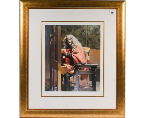 Robert Lenkiewicz (1941-2002) 'Self Portrait at Easel' signed limited edition print 248/500, with certificate of authenticity