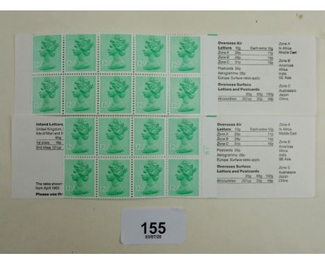 Pair of scarcer GB QEII £1.25 stamp booklets, LMS Class 4P Passenger Tank Engine, Design 2, SG FK6a (B) with corrected rate a