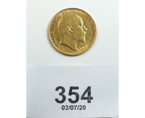 Gold half sovereign: Edward VII 1907 BP in exergue. Condition: Fine