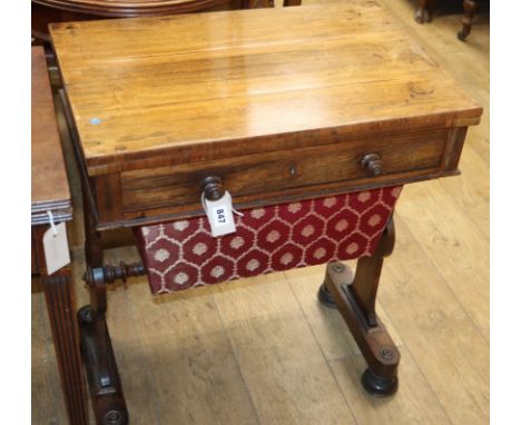 A Victorian rosewood work/card table W.60cm