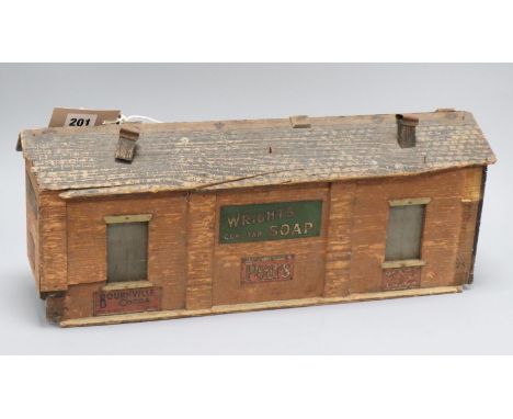 An early 20th century Bassett Lowke 'O' gauge wood engine shed 'Wight's Coal Tar'